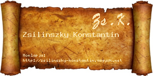 Zsilinszky Konstantin névjegykártya